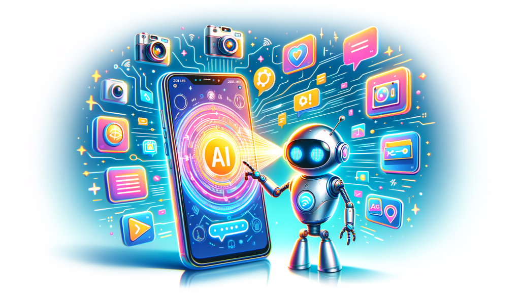 Create a vivid, action-filled illustration showcasing an advanced technology development process in a whimsical and friendly manner. Include a robotic assistant operating a digital interface in its hand, projecting the Stable Video Diffusion technology. This 'projected' scene should entail a cascade of frames creating a fluid video. Ensure the robot appears to be in control of variables like motion strength, layout, and resolution. Overlay graphics should include a range of image formats (such as jpg and png thumbnails) converting to MP4. In the background, subtly portray other innovative models tagged with names like 'Stable Diffusion XL'. Keep the style close to 3:2 aspect ratio.