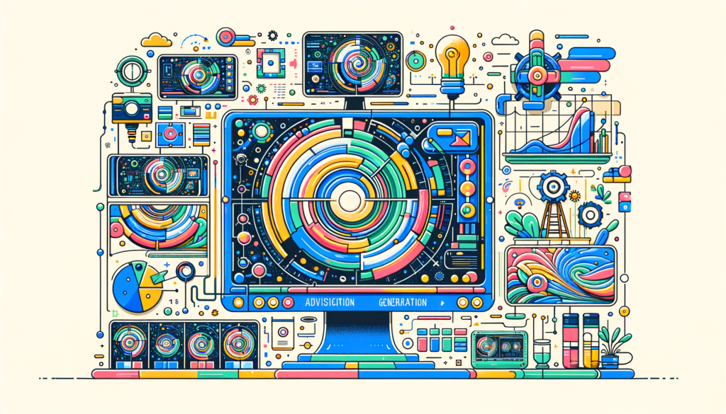 Illustrate a visual representation of Google's advanced AI video generation technology named Lumiere. Display the AI model generating seamless motion in a video. The set is a technological interface with various elements to illustrate features of Lumiere like stylized generation, cinemagraphs, and inpainting. Show a video-in-making process where the AI starts with a base frame and then approximates the movement of objects consecutively. Use an array of distinct colors, fluid shapes and light to bring positivity to the scene. Maintain 3:2 aspect ratio. The ambiance is futuristic and the overall illustration is similar to the friendly and colorful approach seen in pre-1912 animated illustrations.
