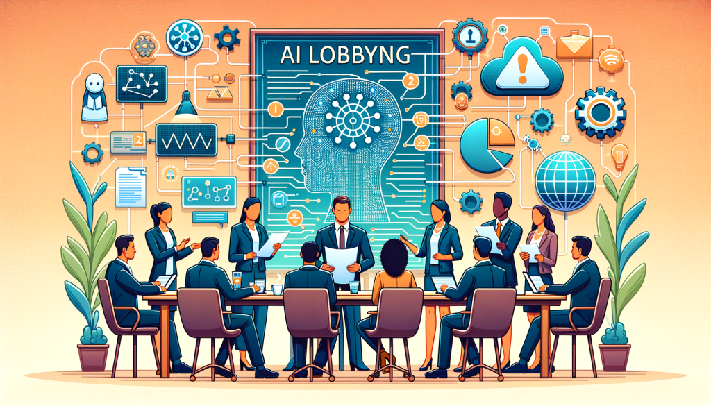 Generate an illustration in a cartoonish style portraying the concept of an AI-powered search engine. The scene includes a large magnifying glass floating above a cityscape, with lines representing search queries radiating out from it. Around it, there should also be a few futuristic skyscrapers symbolizing different data sources with lights within them indicating search activity. Also, represent the Copilot feature as a friendly robot lending a guiding hand to the queries. On one edge of the city, depict a group of people with diverse genders and descents looking appreciatively at the magnifying glass.