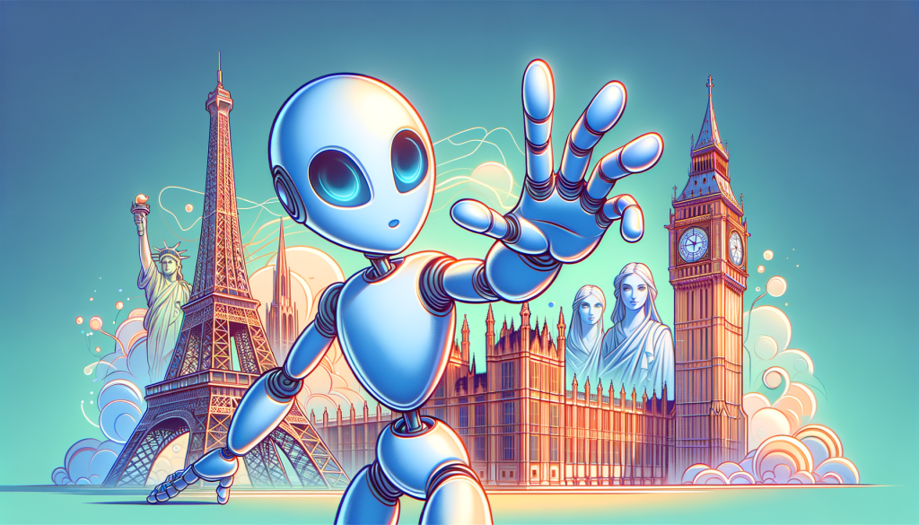 Create a 3:2 aspect ratio illustration in a lively and optimistic style, avoiding the mention of specific companies. Depict a representative icon of an AI processor chip noticeably profiting from an influx of generic symbols of investment, resembling digital currency or abstract financial icons. Illustrate this scene with a rising trend arrow in the background to represent the climbing stock. Note, this needs to be an indirect representation, without clear references to specific brands or companies. All visuals need to be created in a lighthearted and colorful, cartoonish style.