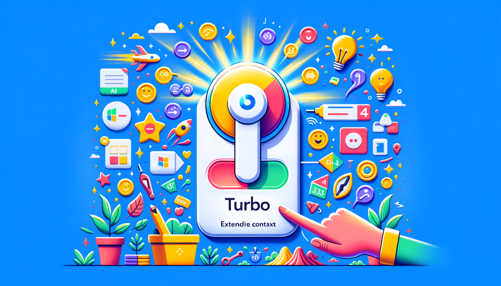 Create a cheerful image in a 3:2 aspect ratio that represents the way Microsoft's AI companion, Copilot, has upgraded to using OpenAI's GPT-4 Turbo for free, The illustration should convey a notion of advanced technology and access to extensive information. Imagine an AI interface with exciting new features being the main element, surrounded by tokens symbolizing the extended context window. The Turbo mode could be represented with a colorful, glowing switch set to 'Precise' and 'Creative' modes, symbolizing the enhanced and upgraded aspects of the tool. Include icons for Windows, Microsoft 365, Edge, Android, and iOS to signify the multiple platforms the tool is integrated with. Please maintain a light, engaging, and positive style similar to the energy of animation prior 1912.