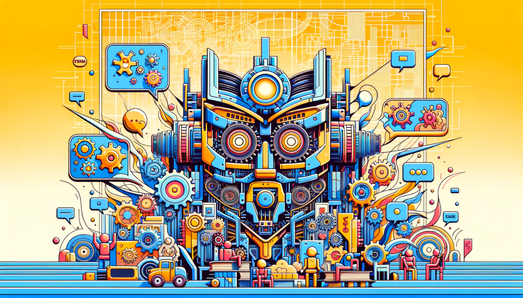 Create a vibrant and upbeat illustration in a cartoony style inspired by early 20th-century animation. The image should be in 3:2 aspect ratio. Capture elements from the article about 'DeepSeek-V2', an advanced language model. Primary elements in the illustration should include a stylized 'Transformer' foundation signifying the base of the architecture, and scattered around it, metaphoric experts with gears functioning selectively implying the Mixture-of-Experts feature. Also, include a huge blueprint or architectural plan showing intricate designs that represent the innovative architectural designs and training methodologies. Lastly, sprinkle text bubbles in English and Chinese around the scene to illustrate the model's proficiency in diverse languages.